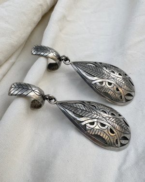 Grandes Boucles d'oreilles Larmes gravées
