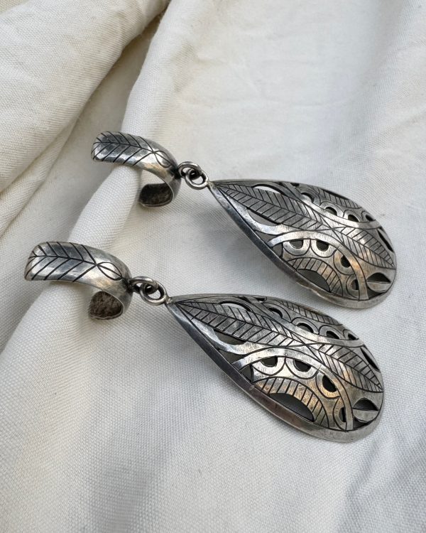 Grandes Boucles d'oreilles Larmes gravées