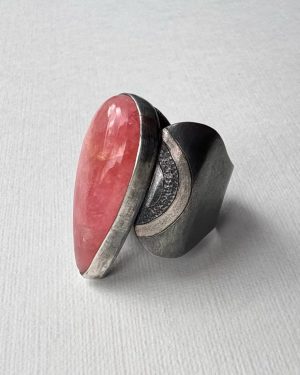 Bague martelée Rhodocrosite
